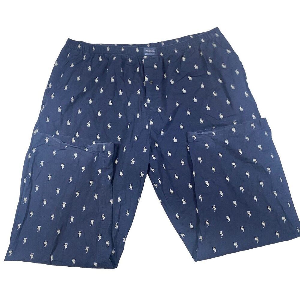 Polo Ralph Lauren Men's All Over Pony Blue Sleep‎ Pants Size Large